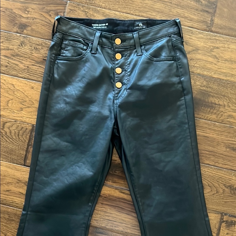 Ag Adriano Goldschmied Black and Gold Boot Cut Jeans